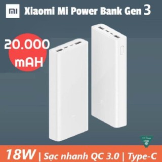 Pin sạc dự phòng Xiaomi gen 3 20000 mAh - Pin dự phòng Xiaomi 20000 mAh  I.CASE [vthm9]