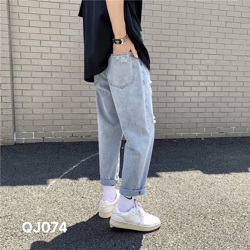 Quần Jean baggy nam VN CLO wash rách đủ màu - QJ075