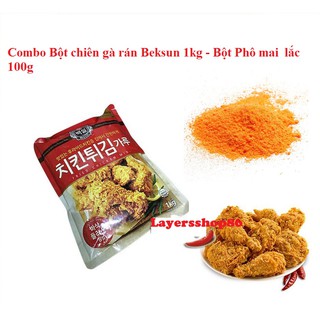 combo Bột Chiên Gà Rán CJ Beksul 1Kg và bột phô mai lắc - Nhập Khẩu Hàn Quốc