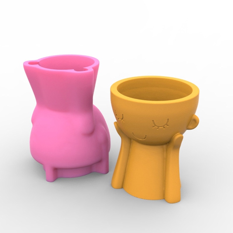 Khuôn Làm Chậu Hoa Bằng Nhựa Resin DIY Hình Bé Trai