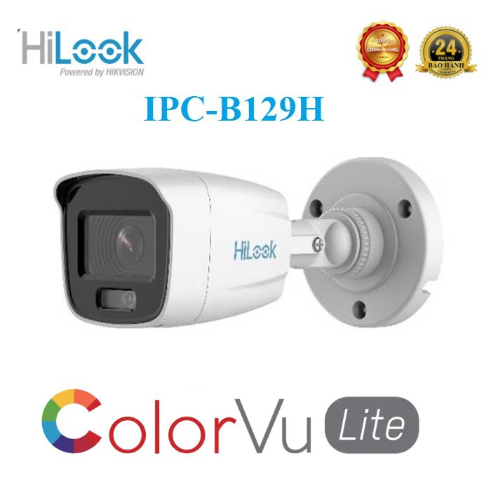 Camera IP COLORVU LITE 2.0 Megapixel HILOOK IPC-B129H - Có màu ban đêm - Hàng chính hãng