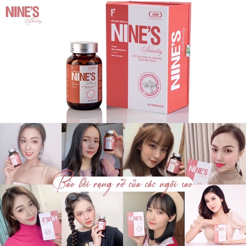 Viên uống Nine’s Beauty ❤️[ CHÍNH HÃNG ] ❤️ Giúp trắng da mờ nám Hộp 30v Tem nguyên