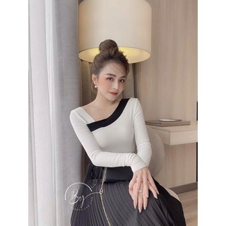 Áo kiểu viền đắp chéo