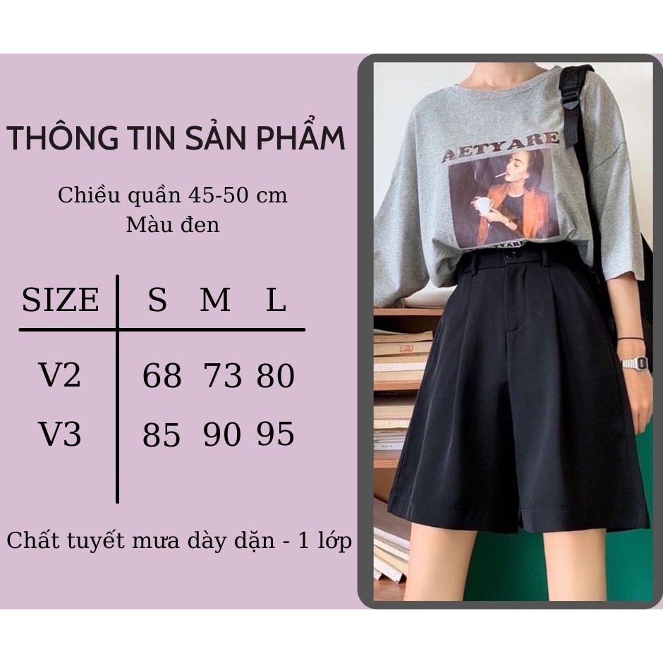 Quần Lửng Nữ Ống Rộng Hàn Quốc SANMAY Sooc Đùi Lửng Culottes Ngố Màu Đen Đẹp Mặc Nhà Vải Thun Tuyết Mưa QD006 | BigBuy360 - bigbuy360.vn