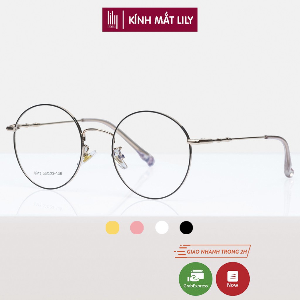 Gọng kính cận Lilyeyewear kim loại, mắt tròn, nhiều màu - Y8913