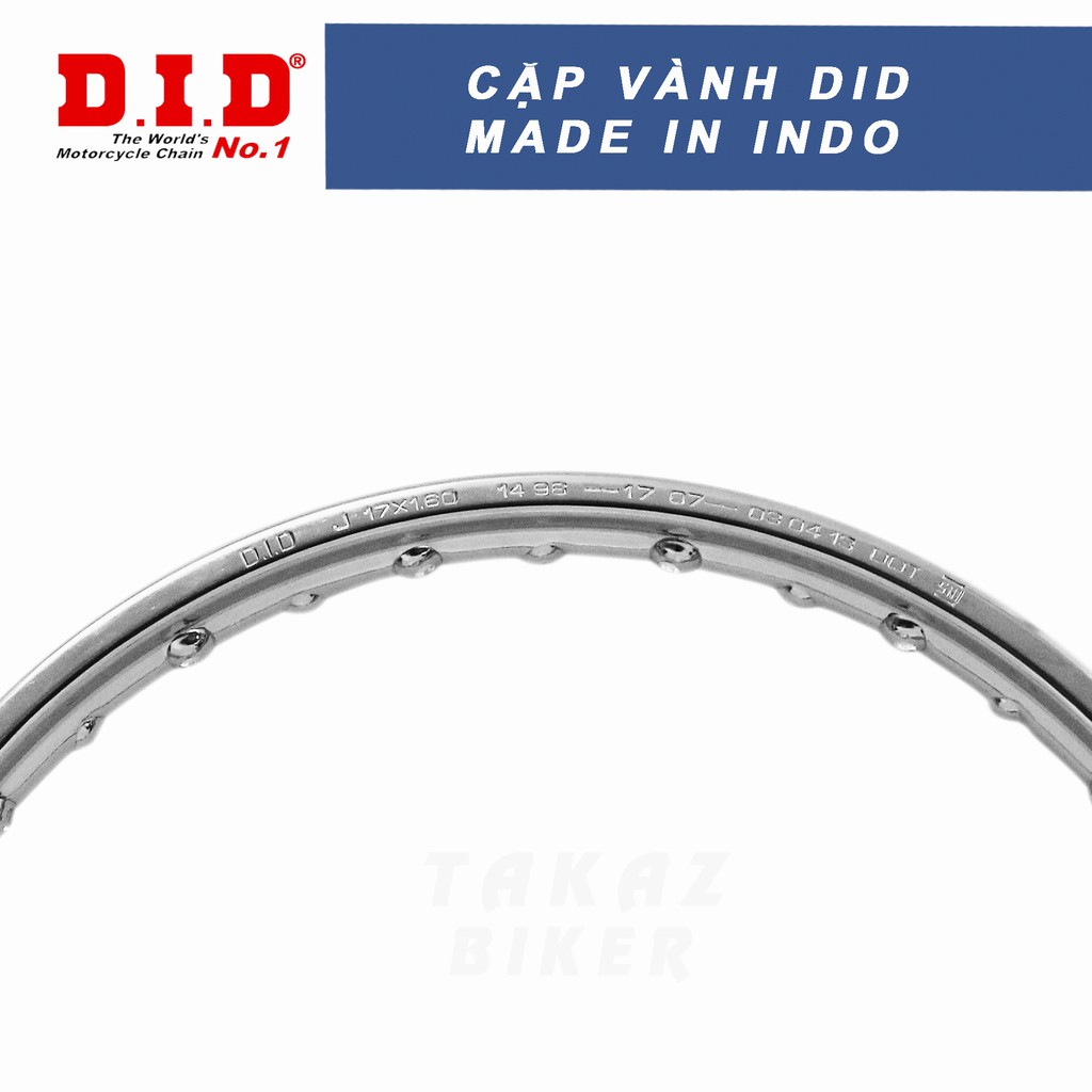 B1 Vành DID 1.2  - 1.4  hoặc 1.6  trước sau Dream - Wave 100 - Future - RS - Future 125 made in indonesia