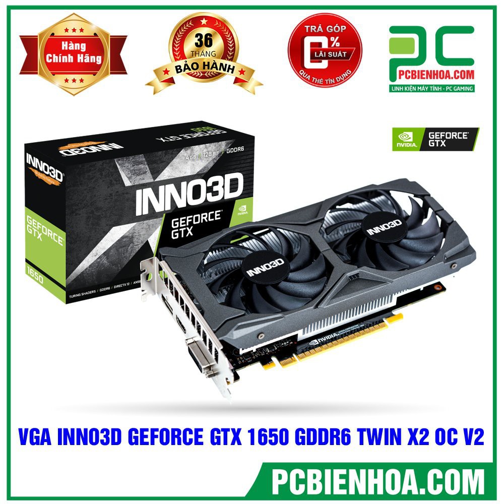 VGA Inno3D GeForce GTX 1650 X2 OC 4GB Vĩnh Xuân 95