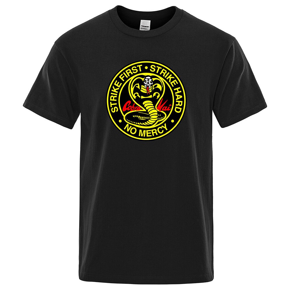 Cobra kai hình ảnh hoạt hình in t-shirt hip hop funny t áo sơ mi nam ngắn tay mát mẻ quần áo nam đường phố mùa hè tee áo sơ mi