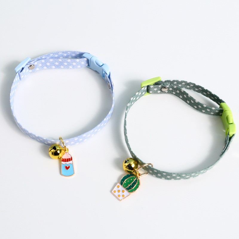 Vòng cổ cho mèo hình Xương rồng, Mango, Cat, Bình sữa siêu cute