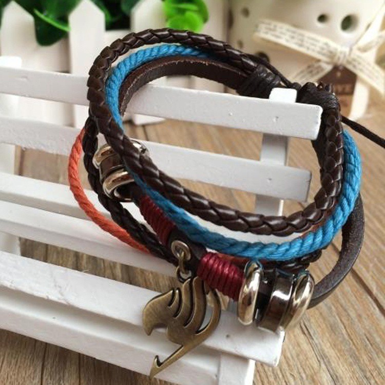 Vòng da đeo tay nhiều lớp thời trang cá tính
