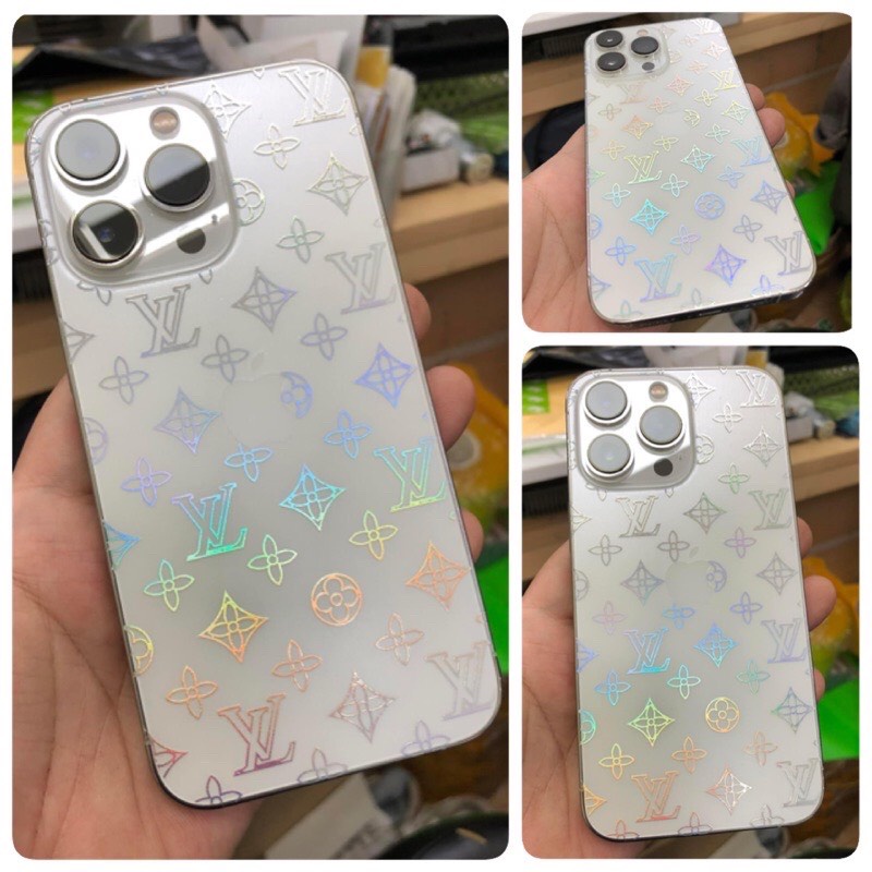 🌟SIÊU ĐẸP 🌟Miếng dán dẻo PPF lưng trong hinh họa tiết LV ánh màu iPhone 7 8 / PLUS / X XS XR 11 12 13 MINI  / PRO / MAX