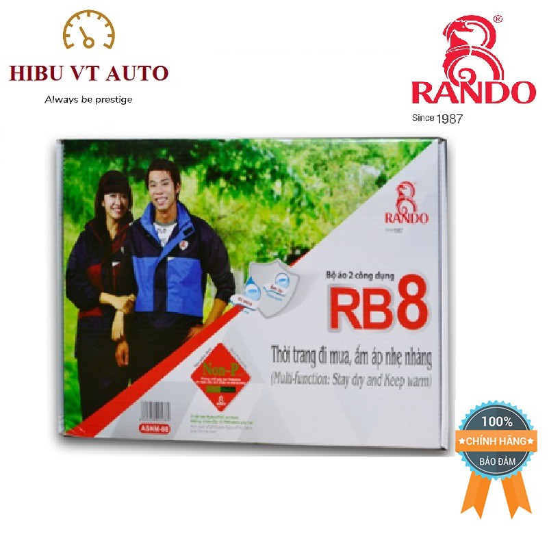 Áo mưa bộ Rando 2 công dụng RB8 – Thời trang đi mưa,nhẹ nhàng, giữ ấm, chất liệu không độc tố