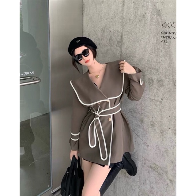 [Ảnh thật] Áo Khoác Vai Măng Tô Vai Thuỷ Thủ Hàn Quốc | BigBuy360 - bigbuy360.vn