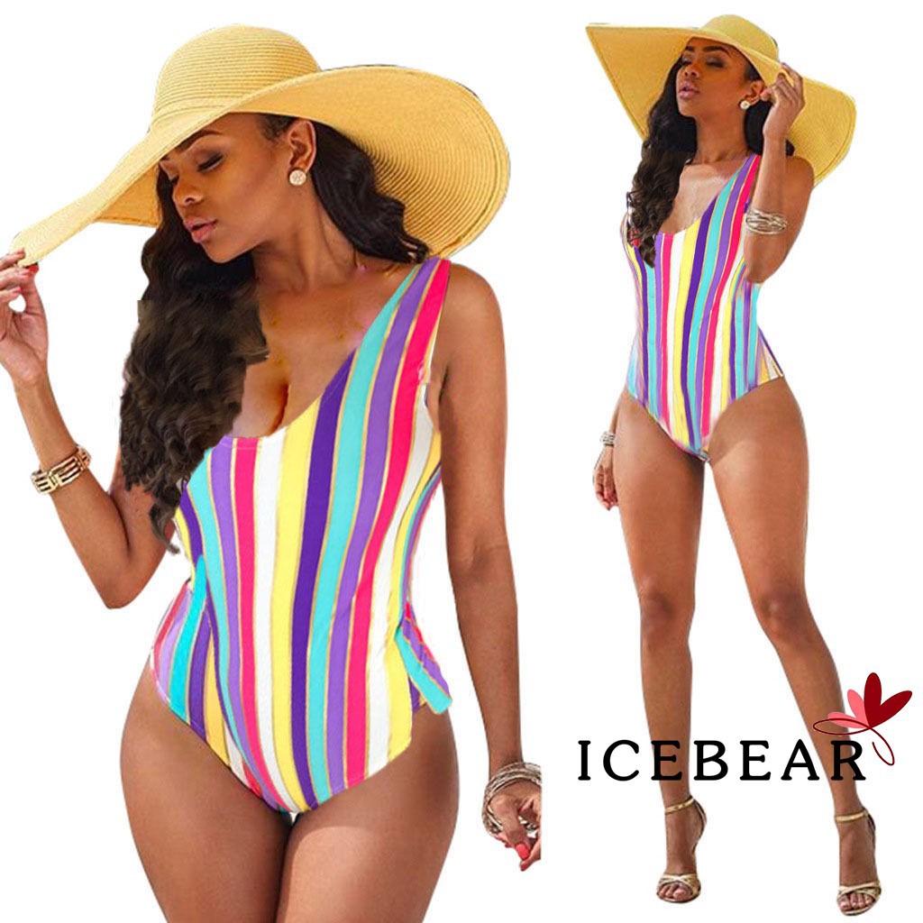 FREESHIP ĐƠN 50K_ A2R-Women Sexy Rainbow Slim Skinny Jumpsuits Sleeveless Bodysuit Deep V-necK Shorts | BigBuy360 - bigbuy360.vn