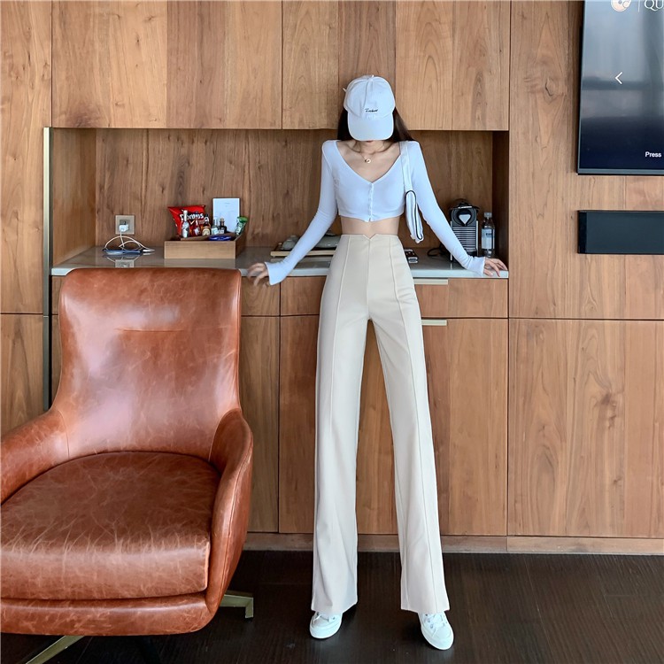 Quần Dài Lưng Cao Ống Rộng Phong Cách Hàn Quốc | BigBuy360 - bigbuy360.vn