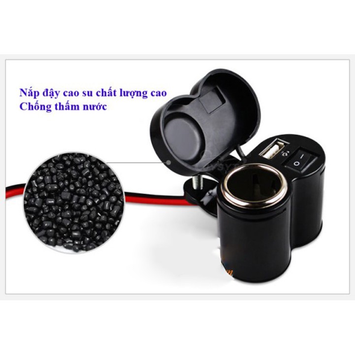 Bộ chế sạc điện thoại trên xe máy V6