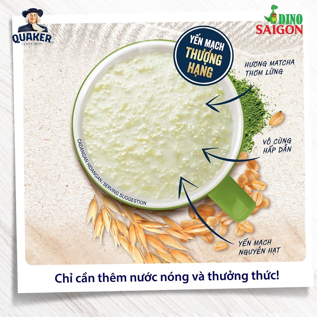 Thức uống yến mạch Quaker 3in1 Vị Matcha trà xanh và các vị khác