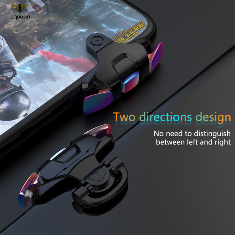 UQ Mobile Game Controller Two Way Edition Gaming Trigger Controller Gamepad Button Handle for PUBG iOS Android