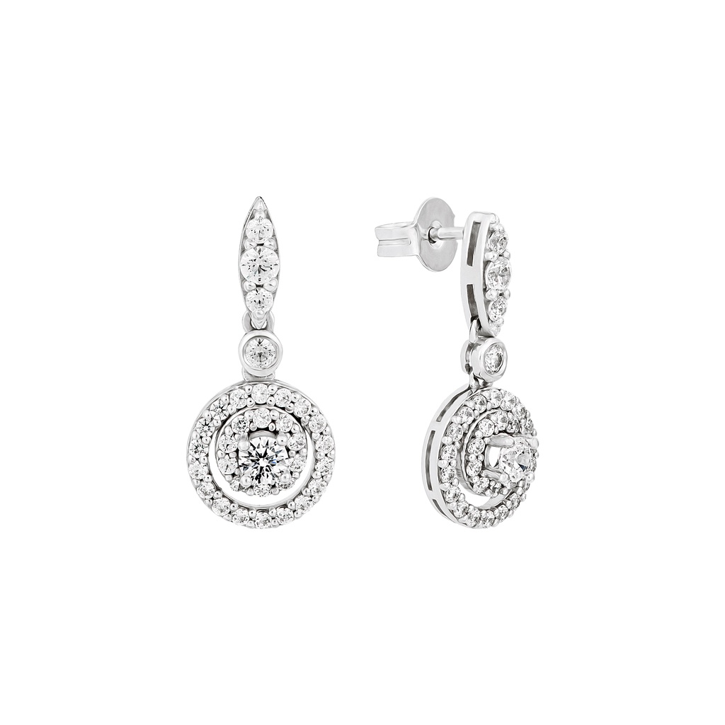 Bông tai bạc đính đá ECZ PNJSilver XMXMW000029