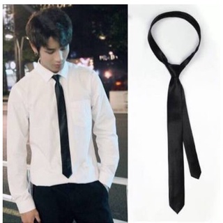 Cà vạt đen bản 5cm chất liệu lụa phi bóng