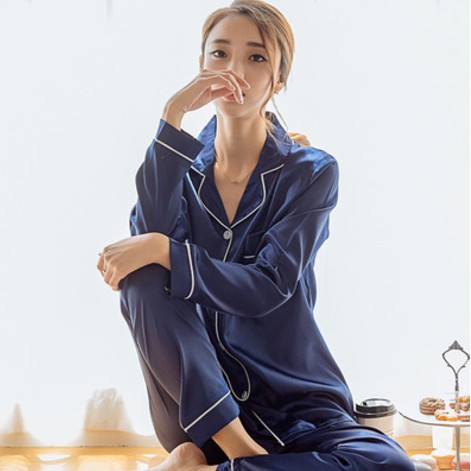 Đồ Ngủ Lụa Sexy Tay Dài Kiểu Dáng Sexy Theo Phong Cách Hàn Quốc áo hở lưng bộ pijama nữ bra cotton đồ bộ thể thao
