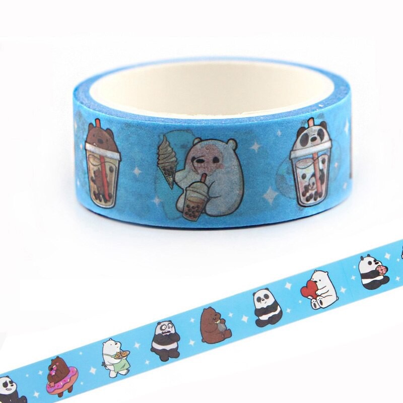 Băng keo dính trang trí washi tape hình anh em gấu We Bare Bears Chúng tôi đơn giản là gấu