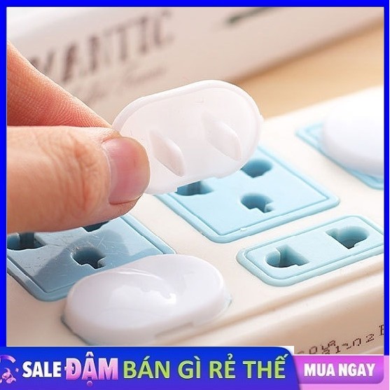 10 Nút Chặn Ổ Điện Bảo Vệ An Toàn Cho Bé, nút bịt ổ điện 2 chấu tiện dụng cách điện tốt phòng tránh tai nạn điện cho trẻ