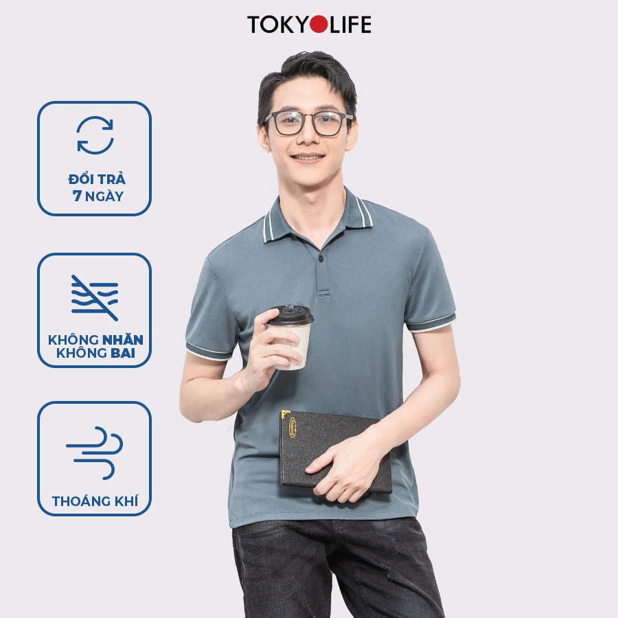 Áo Polo Nam phông cộc tay, vải cotton Kháng Khuẩn Cao Cấp TOKYOLIFE I7POL002K