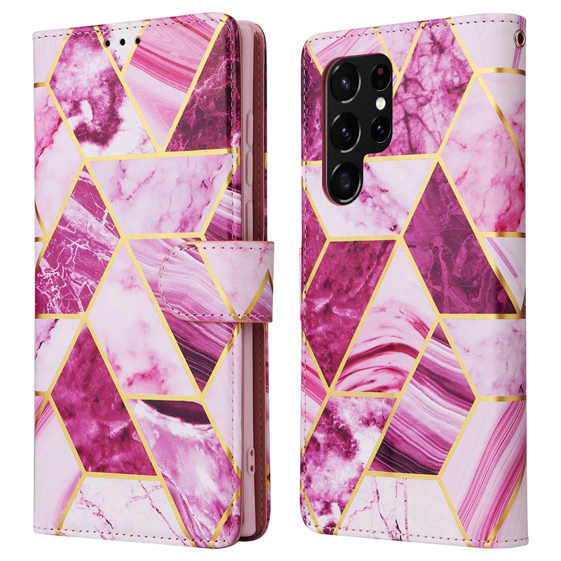 Vỏ đẹp! Ốp Điện Thoại Da Gập Hoa Văn Cẩm Thạch Dành Cho Samsung Galaxy S22 S21 S20 FE Ultra S10 Plus