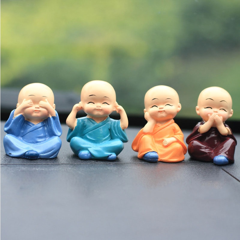 Set tượng 4 chú tiêu để kệ ô tô
