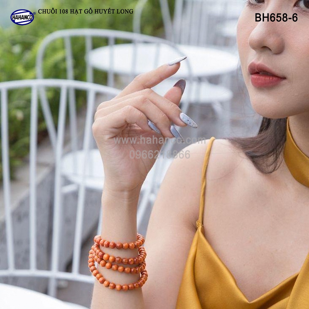 Vòng gỗ Huyết Long chuỗi tràng 108 hạt 6ly - phụ kiện thời trang đẹp (BH658-6)