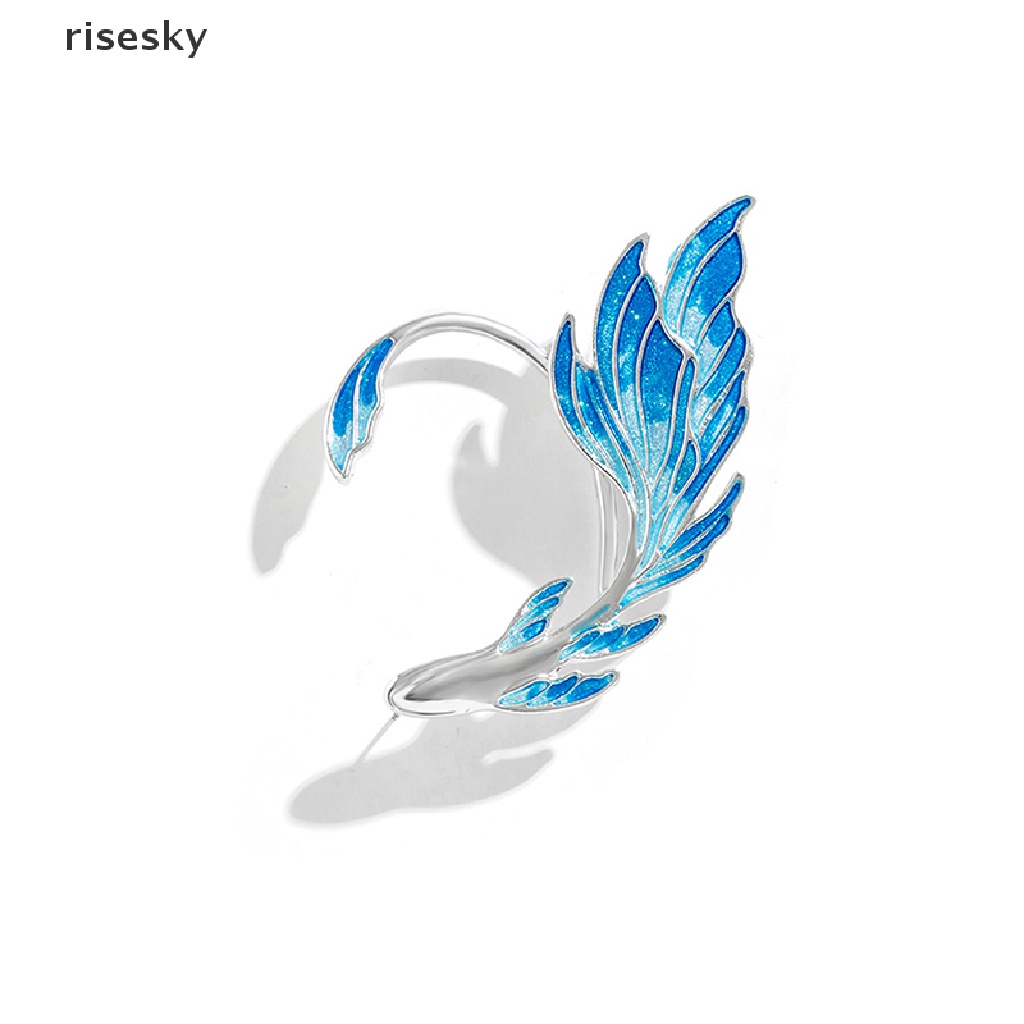 Bông Tai Kẹp Vành Tai Hình Cá Màu Gradient Xanh Dương Sáng Tạo Thời Trang Cho Nữ ♨Trên đó