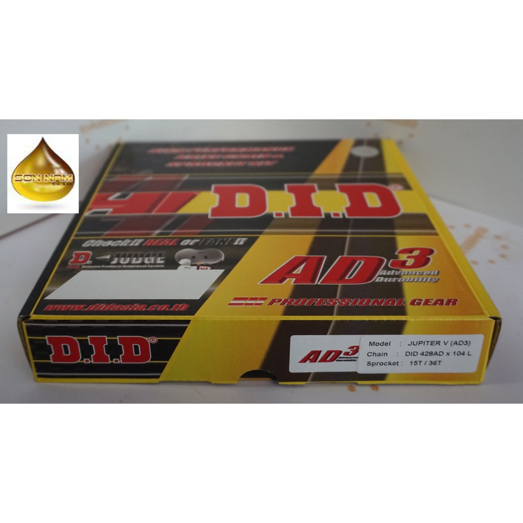 NHÔNG SÊN DĨA DID AD3 Các Dòng Xe Honda Yamaha Chất Lượng Cao