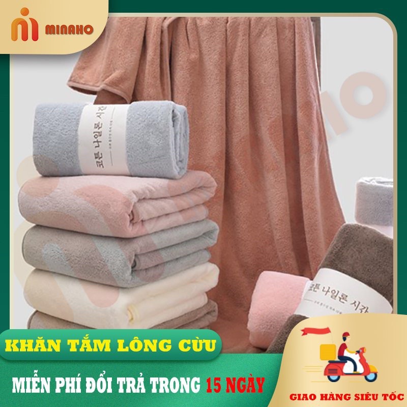 Khăn tắm Hàn quốc MINAHO - Khăn tắm lông cừu siêu thấm hút 140*70cm