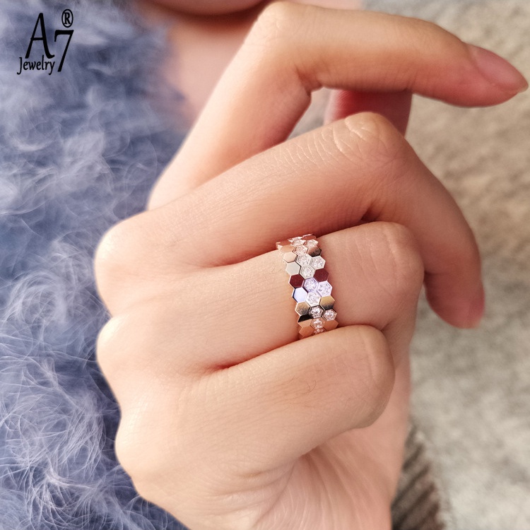Nhẫn mạ bạc 925 mạ vàng 18K nhiều màu tự chọn
