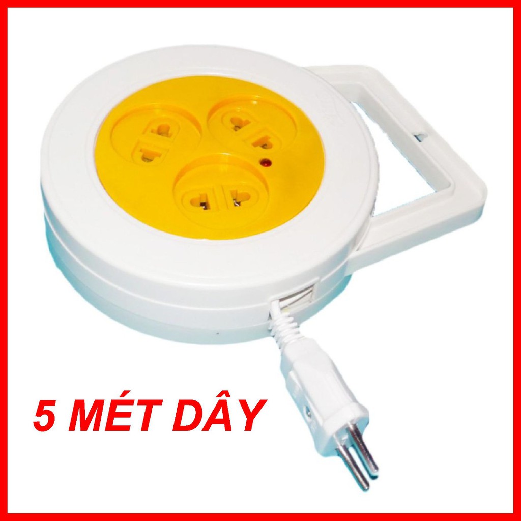 Ổ cắm dây dài 5 mét - an toàn - chống vỡ - chịu nhiệt - đa năng