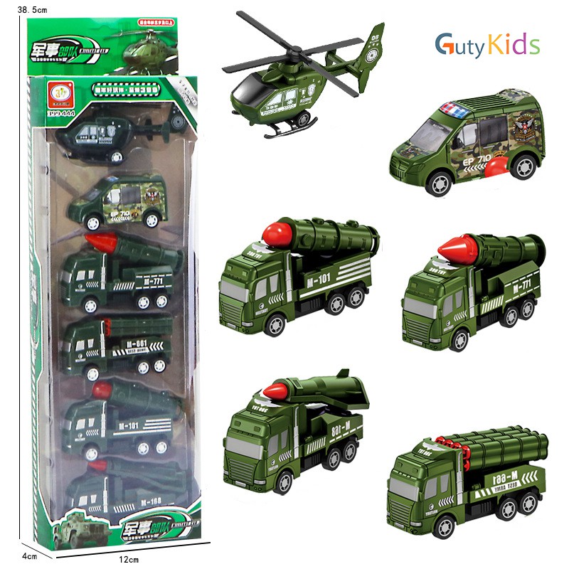Combo 6 xe mô hình quân đội siêu ngầu cho bé, đồ chơi cho bé thoải sức sáng - Gutykids