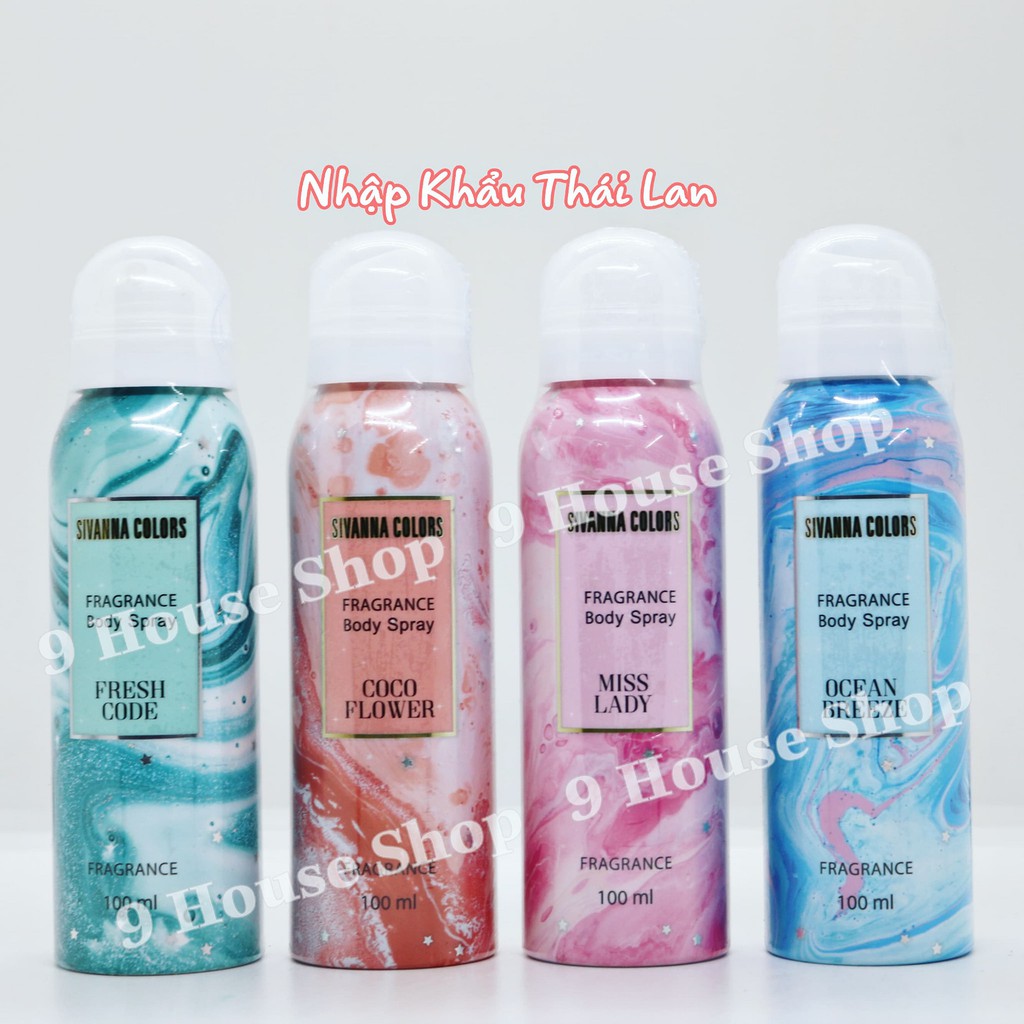01 Chai Xịt Toàn Thân Sivanna Colors Fragrance Body Spray Thái Lan 100ml