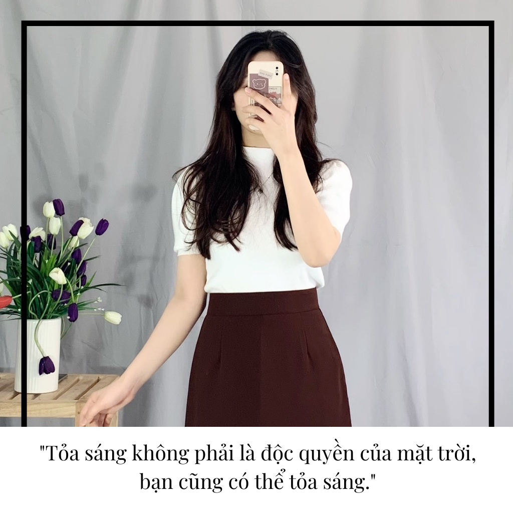 Chân váy midi xẻ sau 809 EMIX (2 màu), dáng dài, cạp cao, khóa sau, vải tuytxi, mềm mịn, đứng dáng