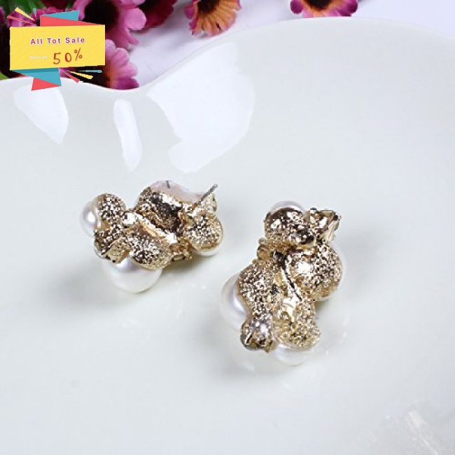 Bộ vòng cổ + Bông Tai Mạ Vàng 18k Đính Ngọc Trai Nhân Tạo Sang Trọng