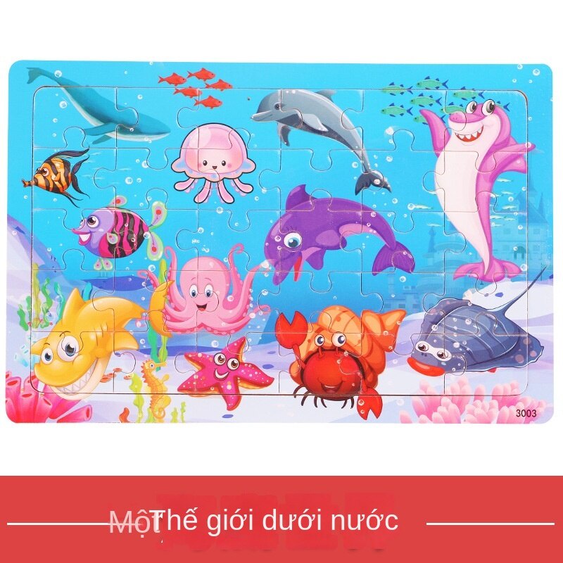 Bộ Xếp Hình Máy Bay Hoạt Hình Bằng Gỗ 30 Miếng Ttd313 câu đố trí tuệ tư duy