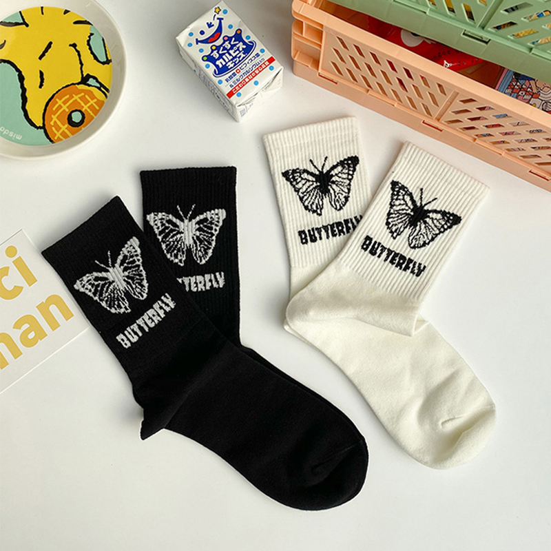 Tất Cotton Thoáng Khí In Họa Tiết Hoạt Hình Dễ Thương