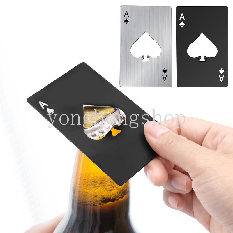 Dụng Cụ Mở Nắp Chai Hình Lá Bài Poker Bằng Thép Không Gỉ