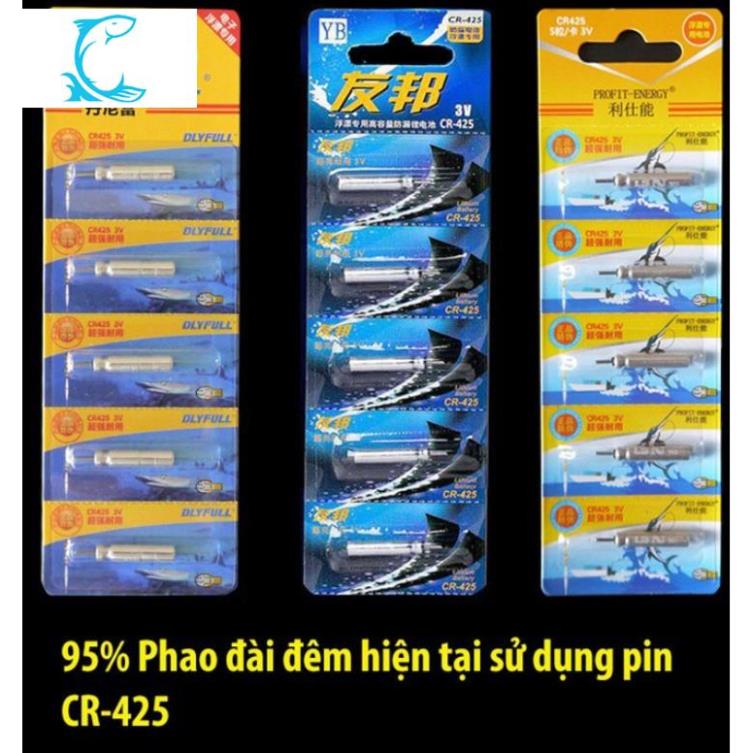 Pin Điện Tử CR-425 [ Vỉ 5 quả ] Chuyên lắp phao câu đài câu đêm PIN-CR-425