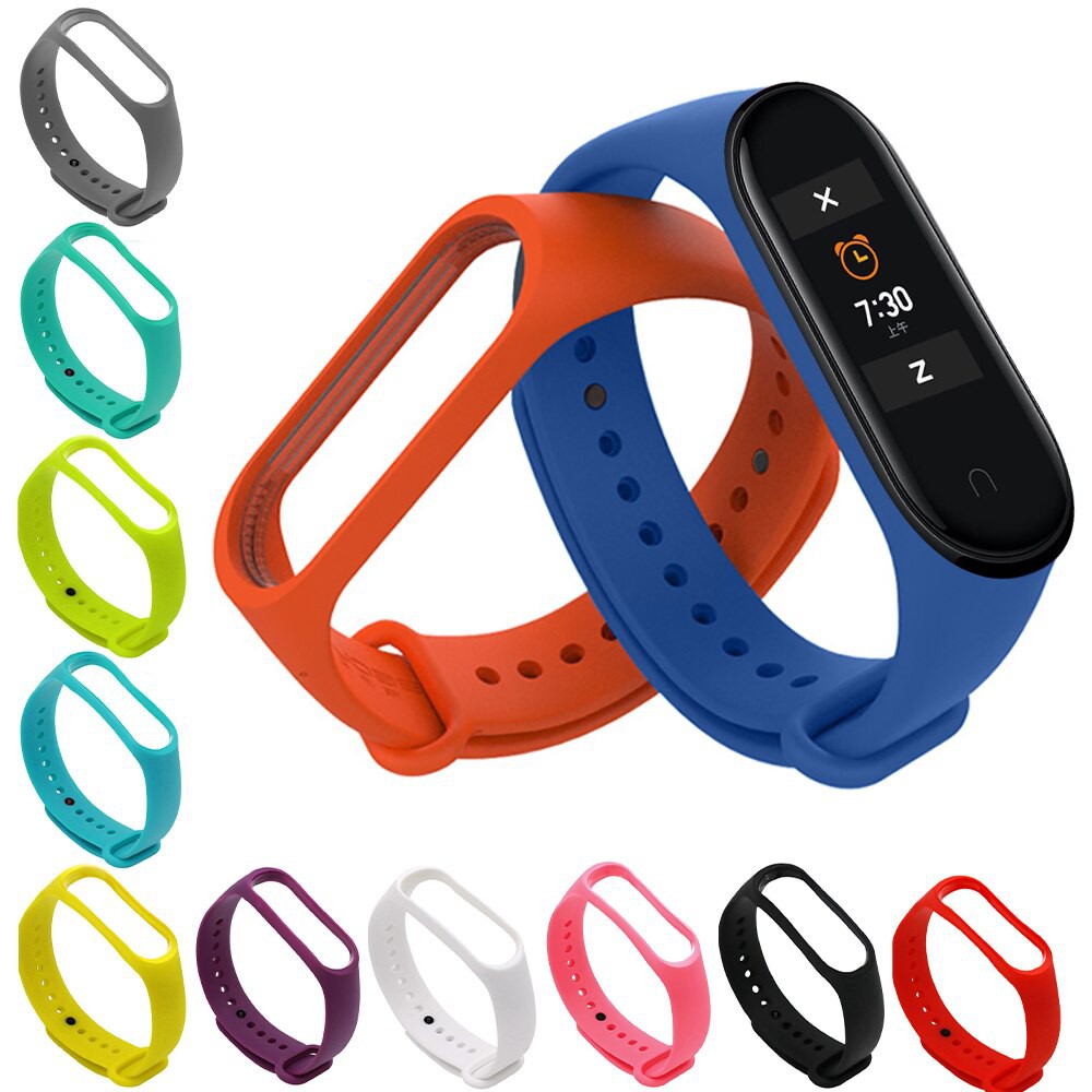 Dây Đeo Thay Thế Chất Liệu Silicon Trơn Xiaomi Miband 5 mi band 6 Nhiều Màu