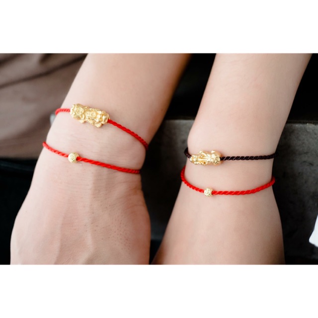 Vòng chỉ đỏ cặp đôi nam nữ kalava cát tường Mic bi cát và ty hưu cao cấp