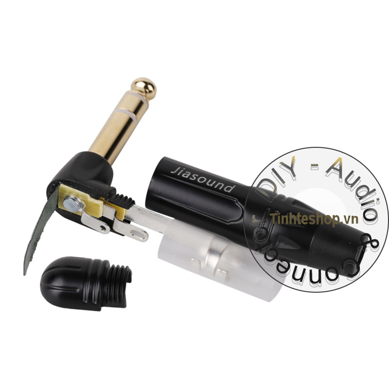 Đầu hàn jack 6 ly mono bẻ góc Jiasound - Jack 6.5mm mono connector
