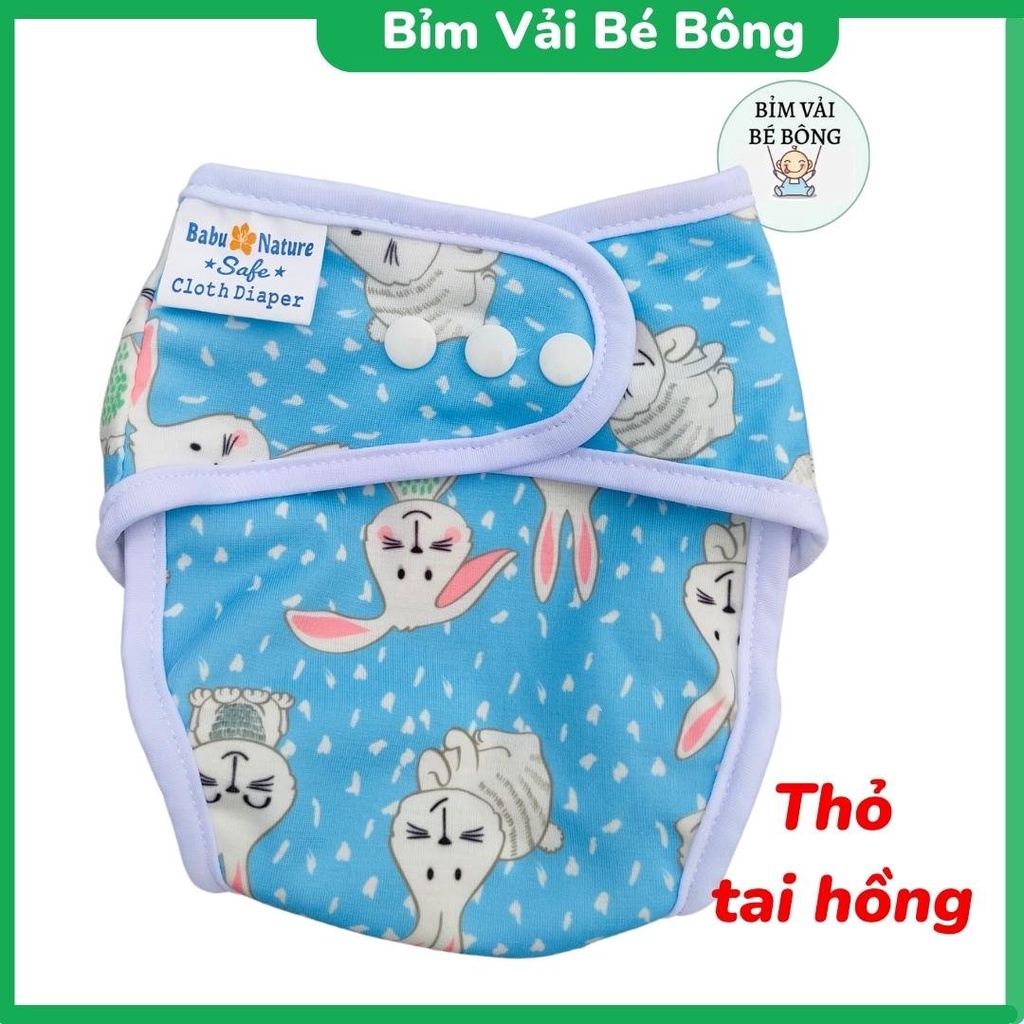 [ƯU ĐÃI] - Combo 10 Vỏ Bỉm Vải, Tã Vải Babu Nature Nature Có Vách Ngăn Chống Tràn Hiệu Quả, SIZE M,L (Chưa Kèm Lót Bỉm)