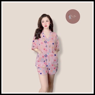 Bộ Mặc Nhà Pizama Đùi Lụa Mango Freesize