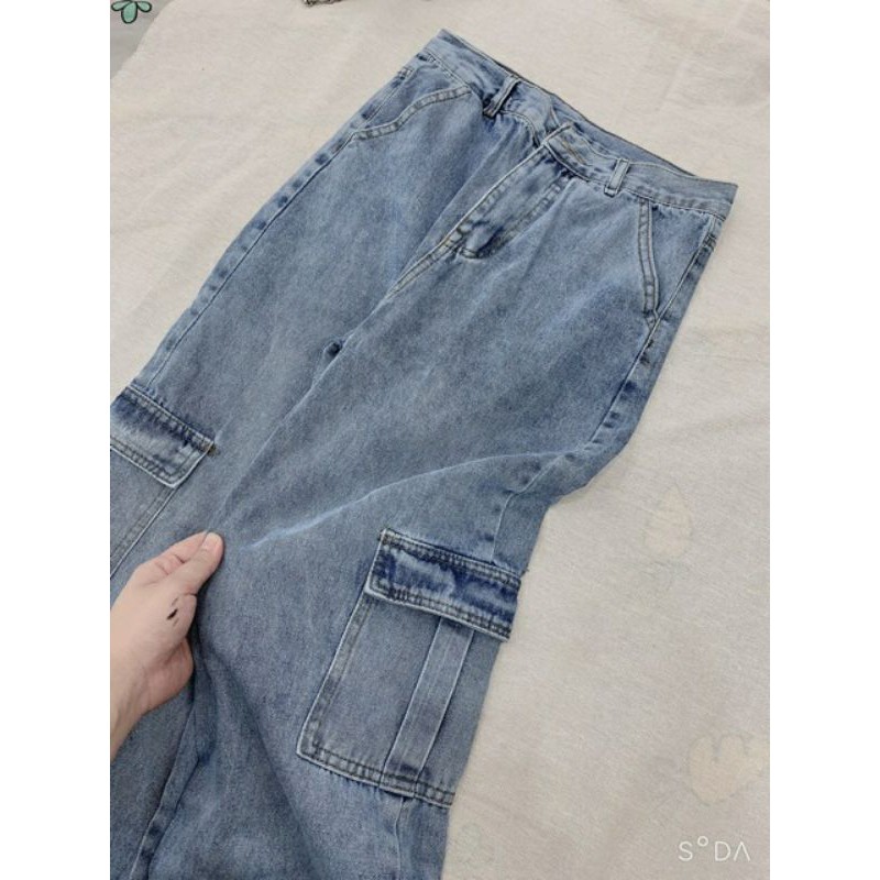 [ CÓ KÈM HÌNH THẬT] Quần jean túi hộp - Quần suông ống rộng túi hộp ullzzang hottrend | BigBuy360 - bigbuy360.vn